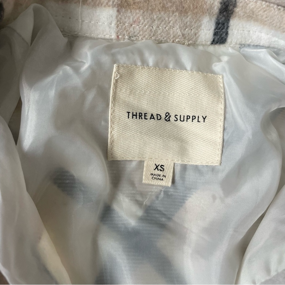 Thread & Supply Plaid Fleece Flannel Button Down Shirt Jacket - Picture 2 of 5